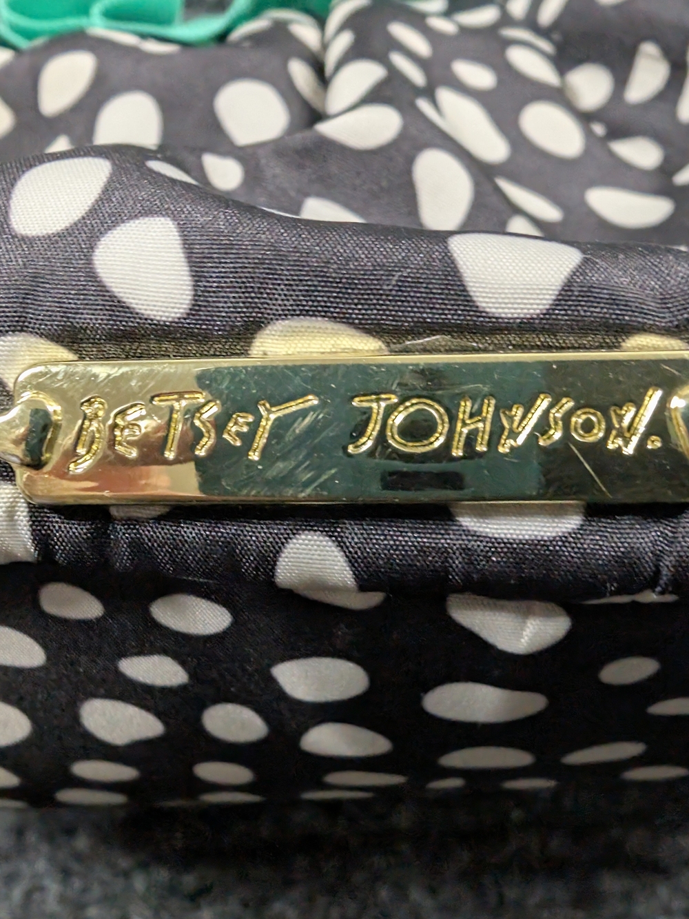 Betsey Johnson Black Polka Dot Women's Accessory with Gold Plate
